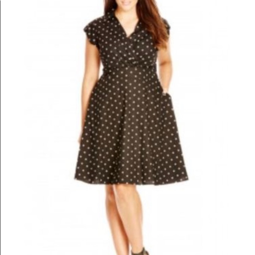 City Chic Retro Polka Dot Dress